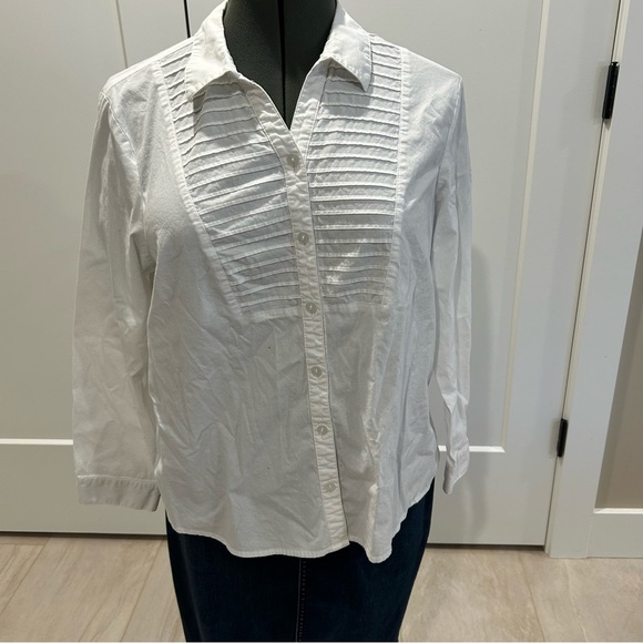 Tog Shop white button down top size petite XL - Picture 1 of 5